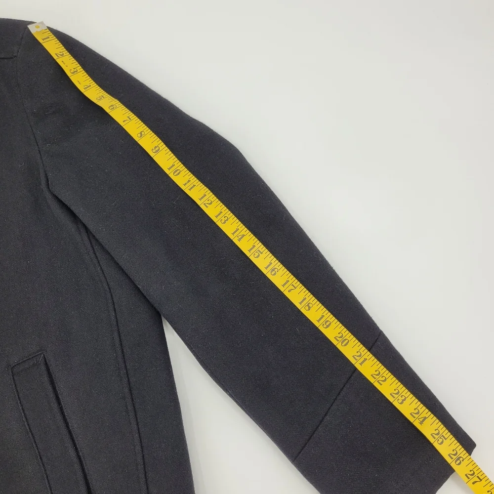 Levi's Coat Black Wool Blend Full Zip Pockets Collar Quilted Lined Mens Size XL